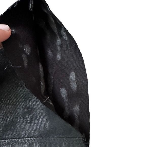 FRAME Le Sylvie Slender Straight black high rise waxed raw hem ankle Jeans - Picture 6 of 9